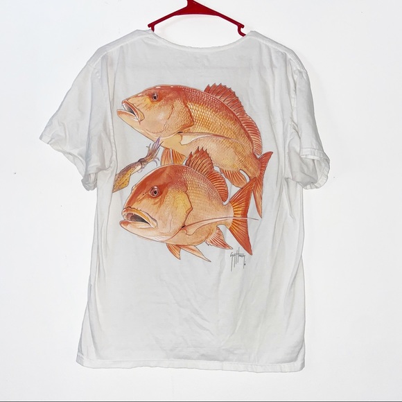 Guy Harvey Other - Grunge Guy Harvey Distressed Gold Fish Casual Tee